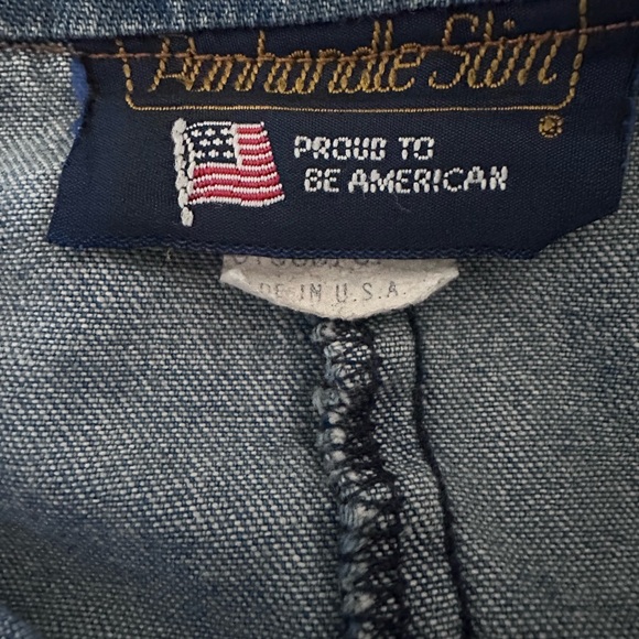 Panhandle Slim Rare Vintage A-Line Denim Skirt Pearl Snap Diamonds - Picture 7 of 10